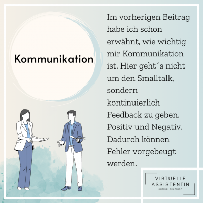 Infografik mit Beschreibung für den Softskill Kommunikation von Carina Neumann virtuelle Assistenz.